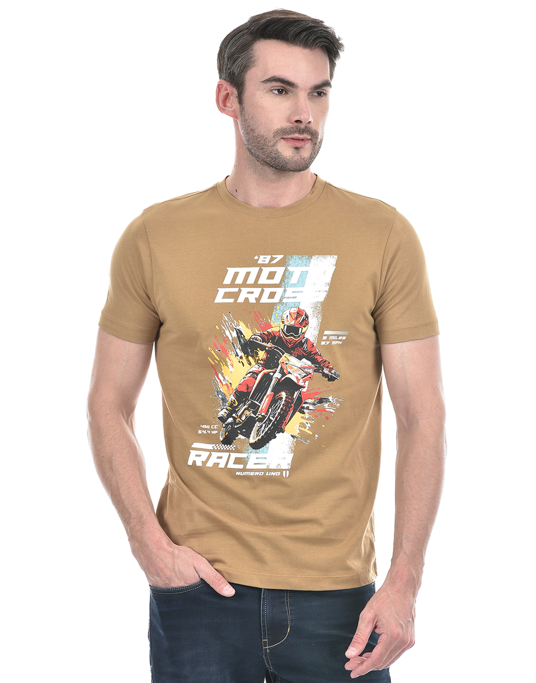 Numero Uno Men Graphic Print Brown T-Shirt